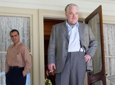 Quell (Joaquin Phoenix) and Dodd (Philip Seymour Hoffman) engage in a cat-and-mouse game of domination and asubjugation. (www.aceshowbiz.com)
