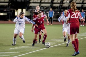 The Martlet midfield led the way. (Simon Poitrimolt / McGill Tribune)