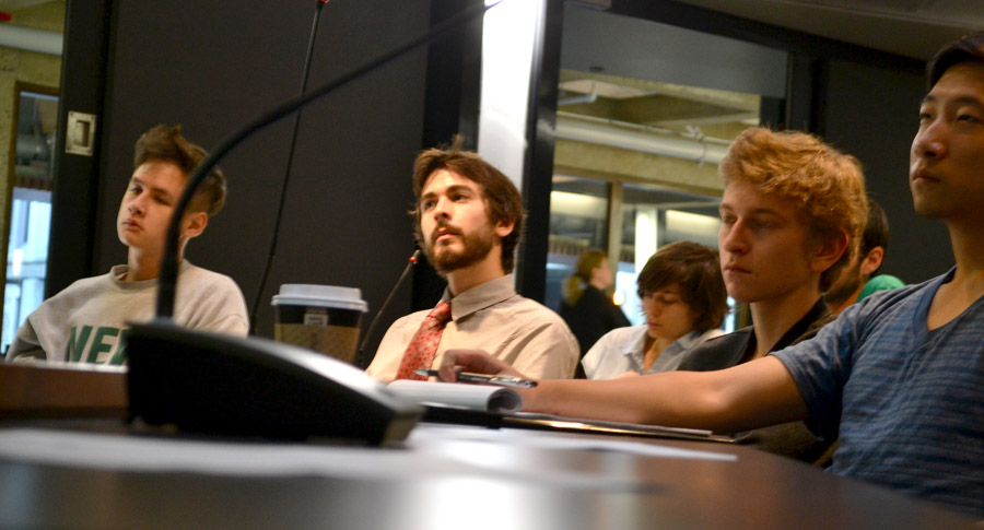 RGCS member Isaac Stethem listens to Waldron’s lecture. (Cassandra Rogers / McGill Tribune)