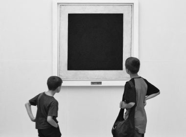 Museum-goers baffled by Malevich’s “Black Square.” (www.sergeev.com)