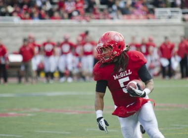 Luis Guimont-Mota rushed for 49 yards. (Alexandra Allaire / McGill Tribune)