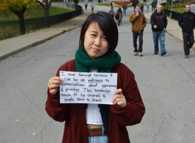 Participants of “Who Needs Feminism?” week wrote personalized signs for the photo shoots. (wnfmcgill.tumblr.com)