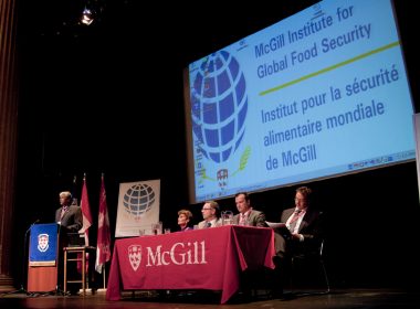 Panel opens Food Security Conference. (Simon Poitrimolt / McGill Tribune)