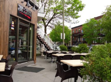 The cozy exterior of Montreal’s ultimate Greek cuisine destination. (terrasselafayette.com)