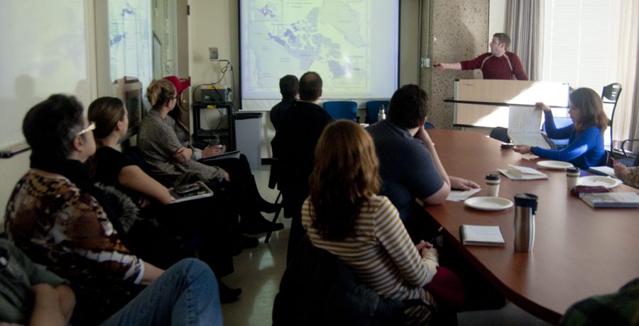 Ford explains how climate change has altered transportation and food security. (Simon Poitrimolt / McGill Tribune)