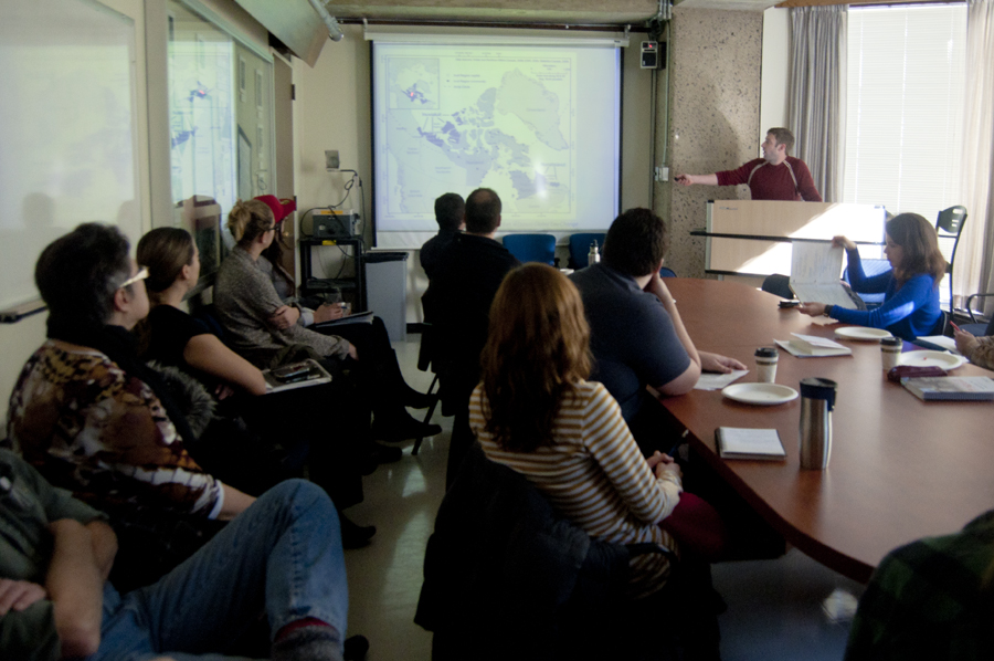 Ford explains how climate change has altered transportation and food security. (Simon Poitrimolt / McGill Tribune)