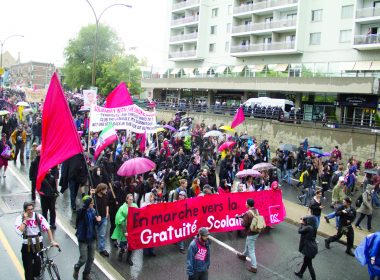 Students march through the streets of Montreal against tuition increases. (Luke Orlando / McGill Tribune)