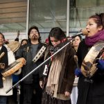 The protest began with a drum circle. (Simon Poitrimolt / McGill Tribune)