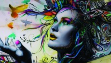 Interior mural done for a new SIMONS store in Quebec in 2012 by A’Shop