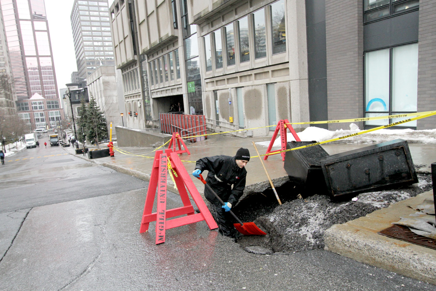 Joel Suriano from the Grounds Department. (Simon Poitrimolt / McGill Tribune)