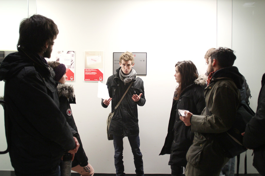 Kevin Paul talks to students about military research at McGill. (Anna Katycheva / McGill Tribune)