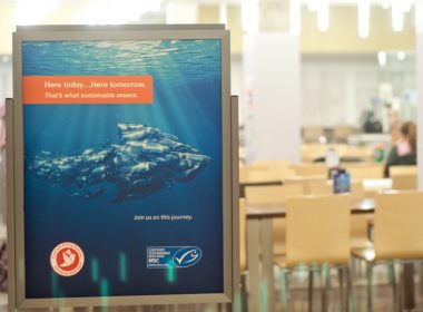 McGill Food and Dining Services advertises new, sustainable seafood options, now available at four of McGill’s cafeterias. (Simon Poitrimolt / McGill Tribune)