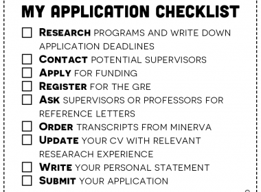 Graduate school application checklist