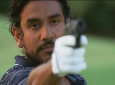 sayid points a gun to the viewer