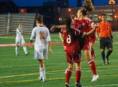 McGill Martlets soccer score a goal