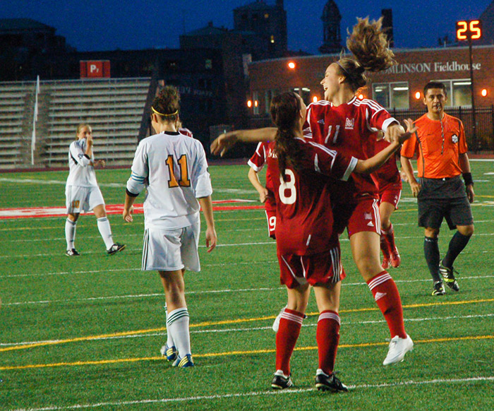 McGill Martlets soccer score a goal