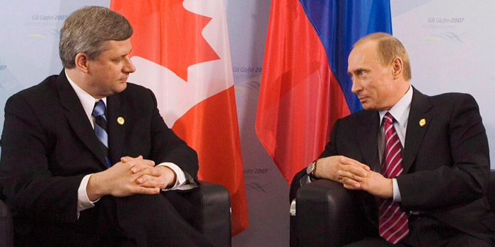 Stephen Harper and Vladimir Putin