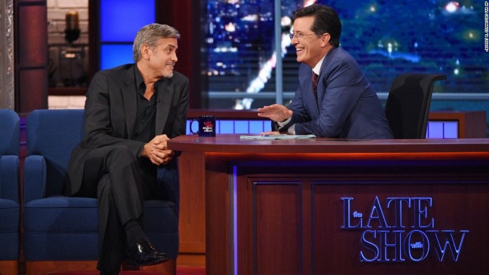 Stephen Colbert and George Clooney