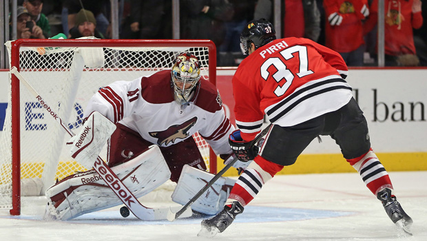 Blackhawks during a shootout