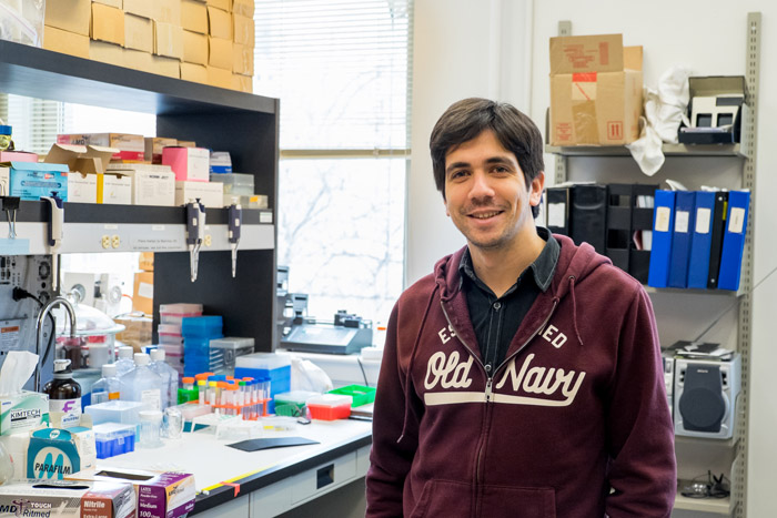 Yasser Gidi is a student in the Cosa lab. (Noah Sutton / McGill Tribune) 