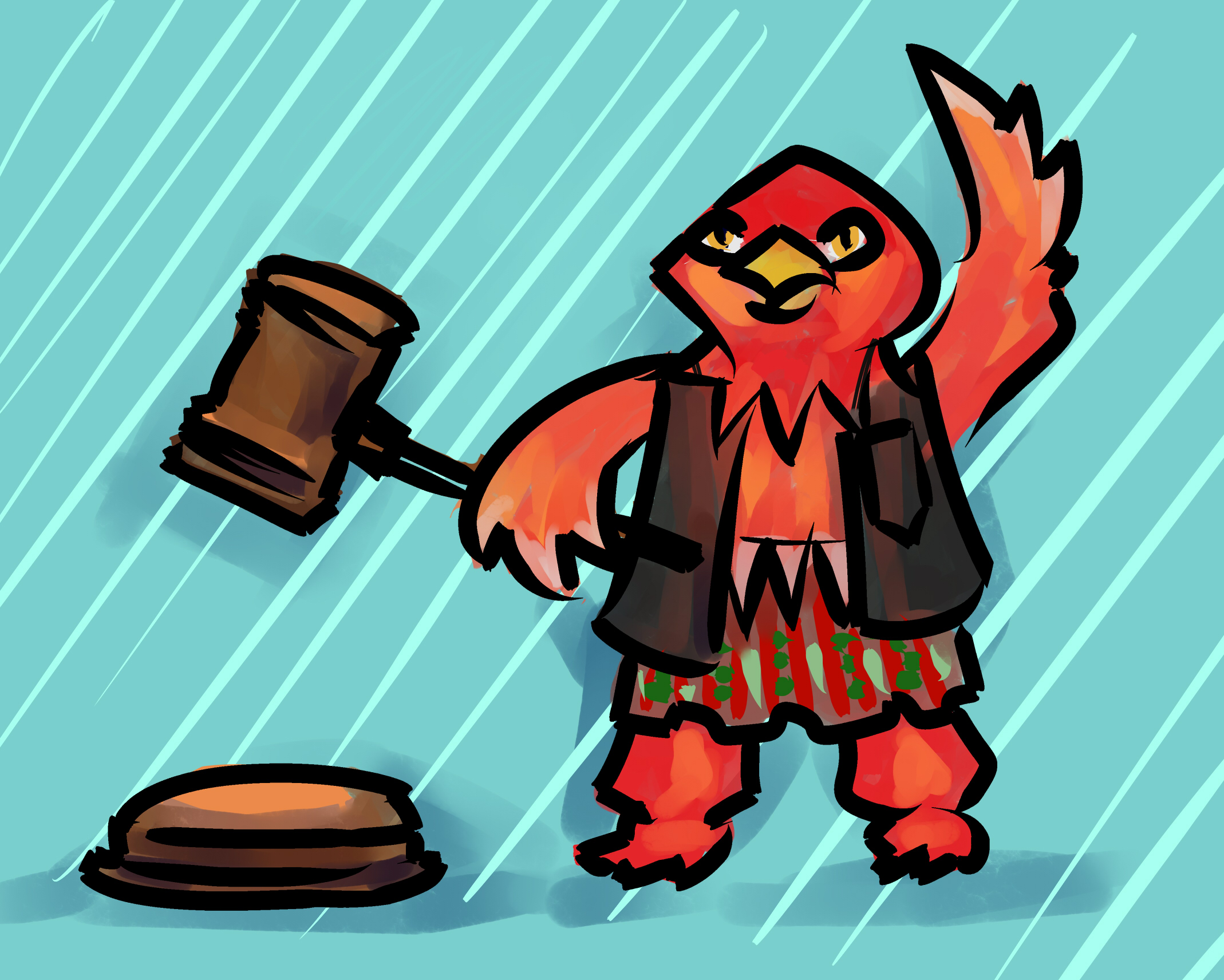 Martlet holding a gavel illustration